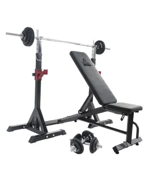 50kg FitClub Bench and Squat Rack Package Deal Orbit Fitness