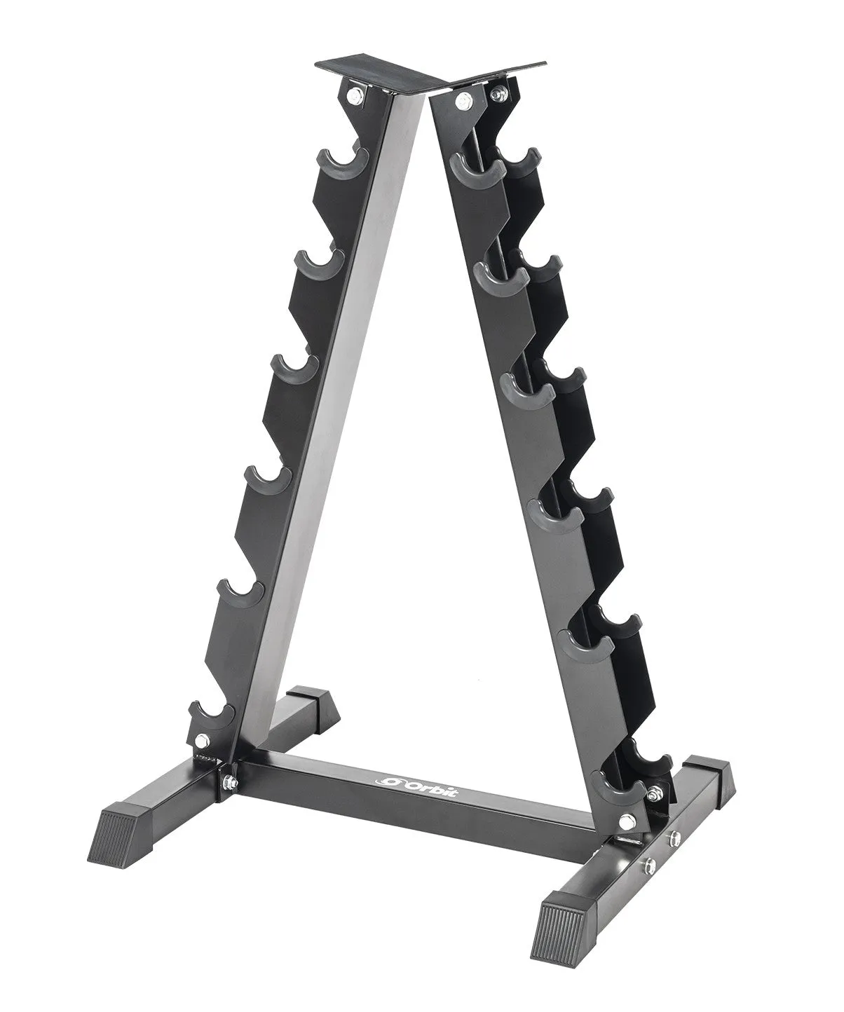 6 Tier Dumbbell Rack with 8kg - 20kg Pair Rubber Hex Dumbbell Set - Package Deal Orbit Fitness