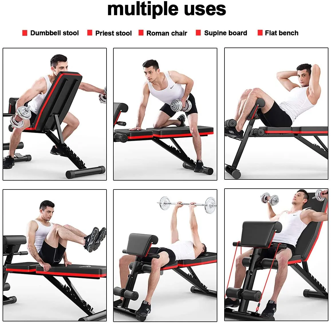 Adjustable Weight Bench 4 in 1 for Full Body Workout at Home or Gym Marshal Fitness