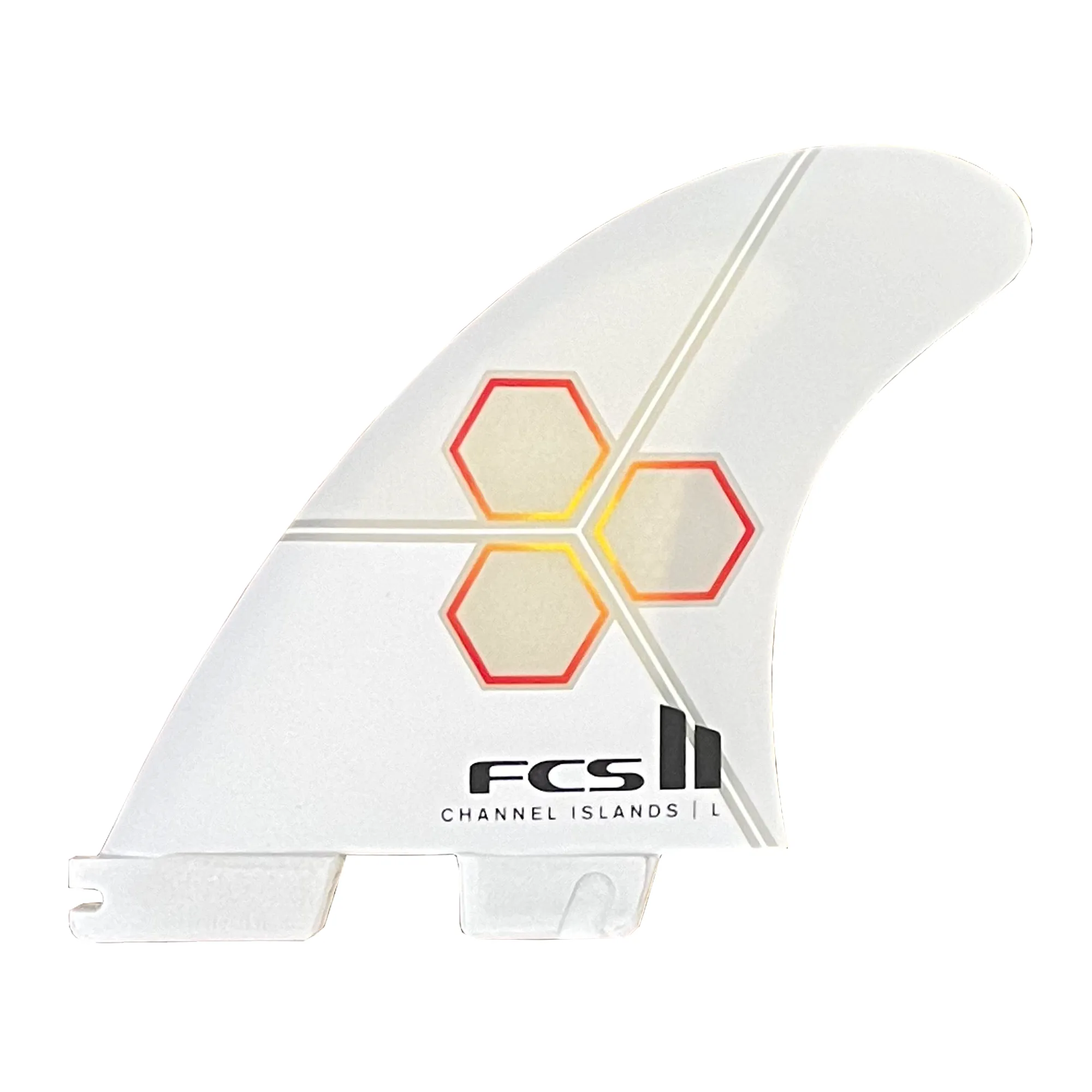 FCS II Channel Islands Performance Core Tri Surfboard Fins - Large/White Flame