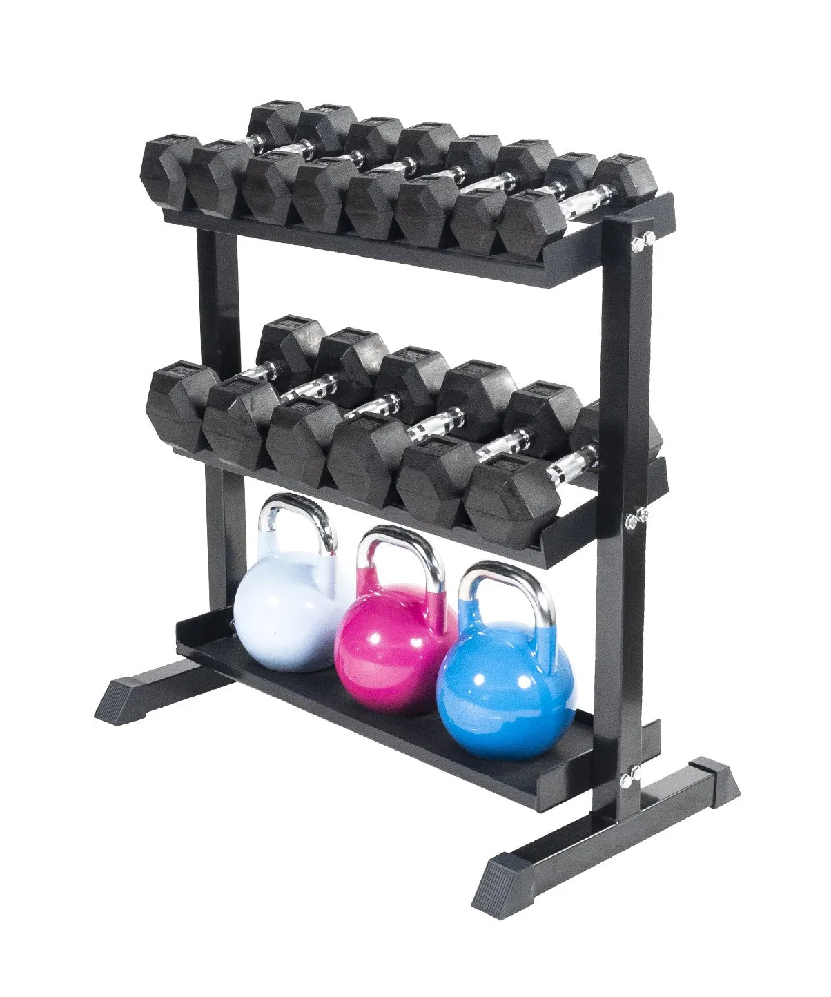 Modular Horizontal Dumbbell Rack - Steel Dumbbell Tier Orbit Fitness