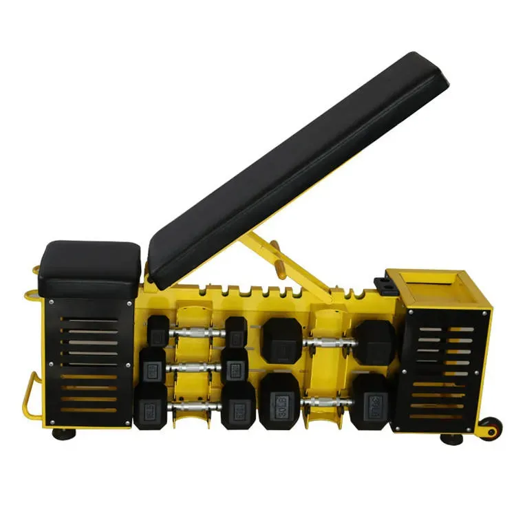 Multi-function adjustable Fitness dumbbell bench with hexagonal dumbbell storage function Marshal Fitness