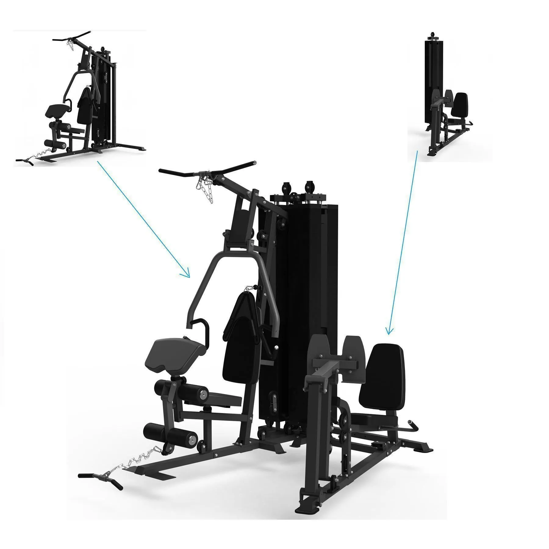 Muscle Motion MSG1000AB Light Commercial 2 Station Gym   Leg Press