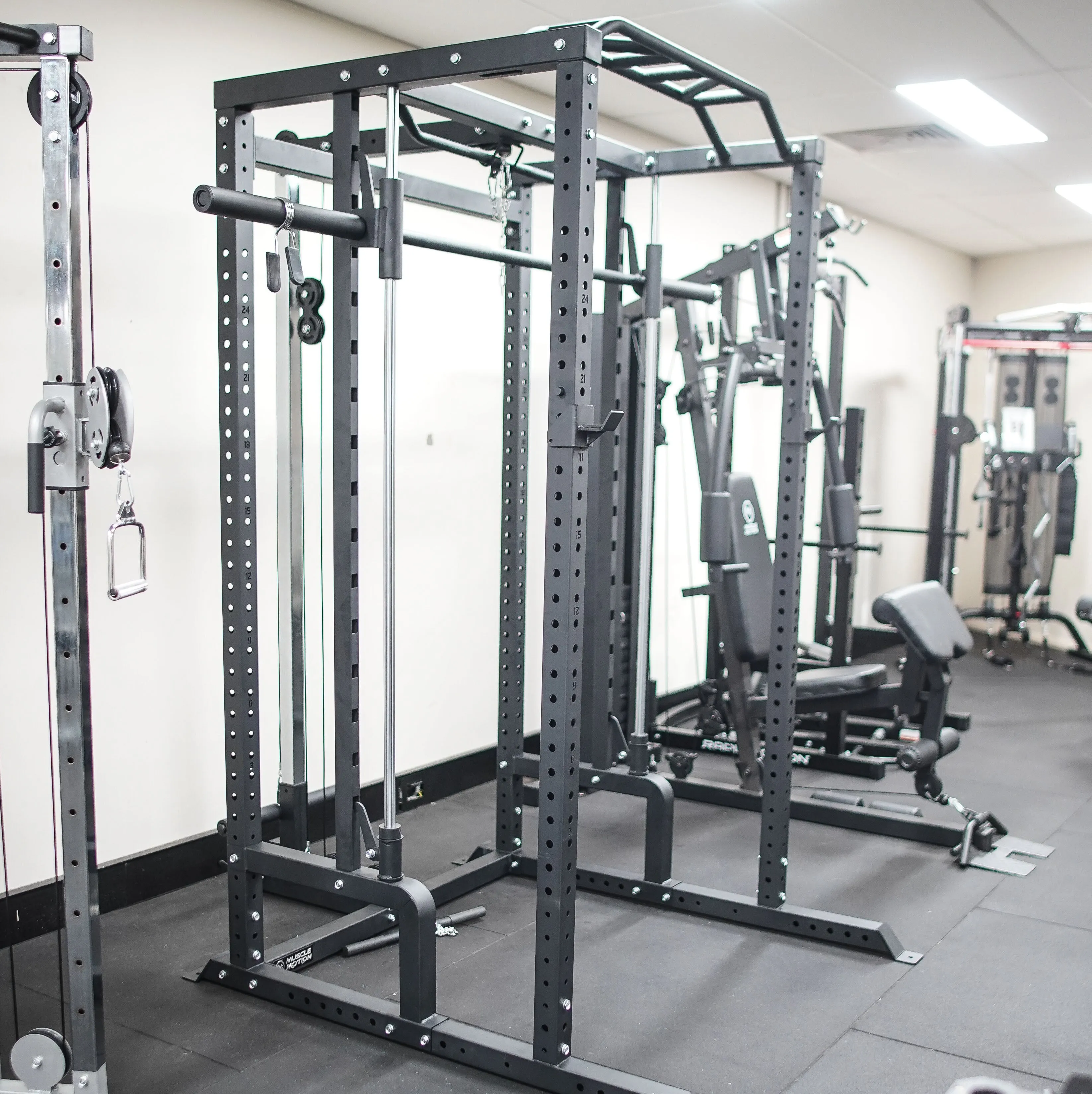 Muscle Motion Valor Power Rack with High Low Pulley and Smith Machine