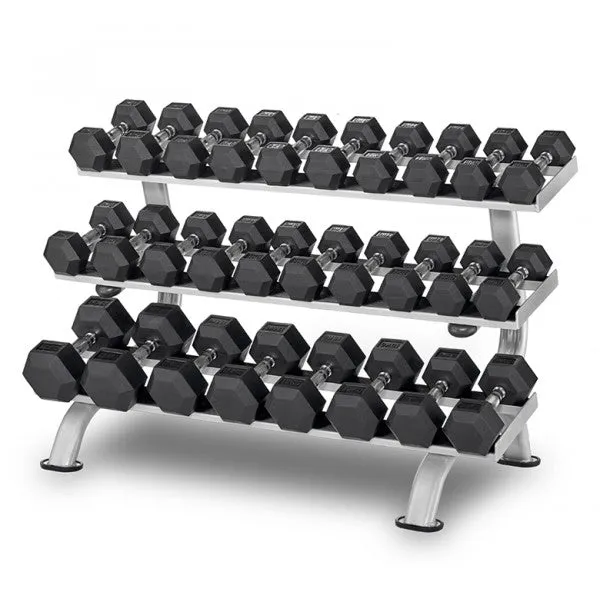 Rubber Hex Dumbbell Rack Orbit Fitness