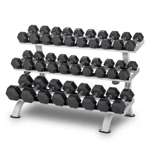 Rubber Hex Dumbbell Rack Orbit Fitness