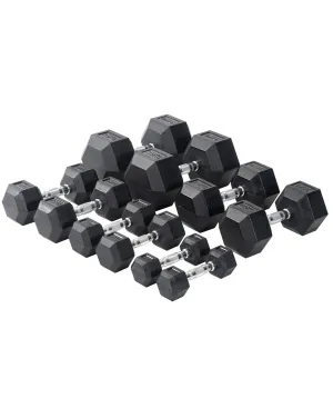 Rubber Hex Dumbbells Orbit Fitness