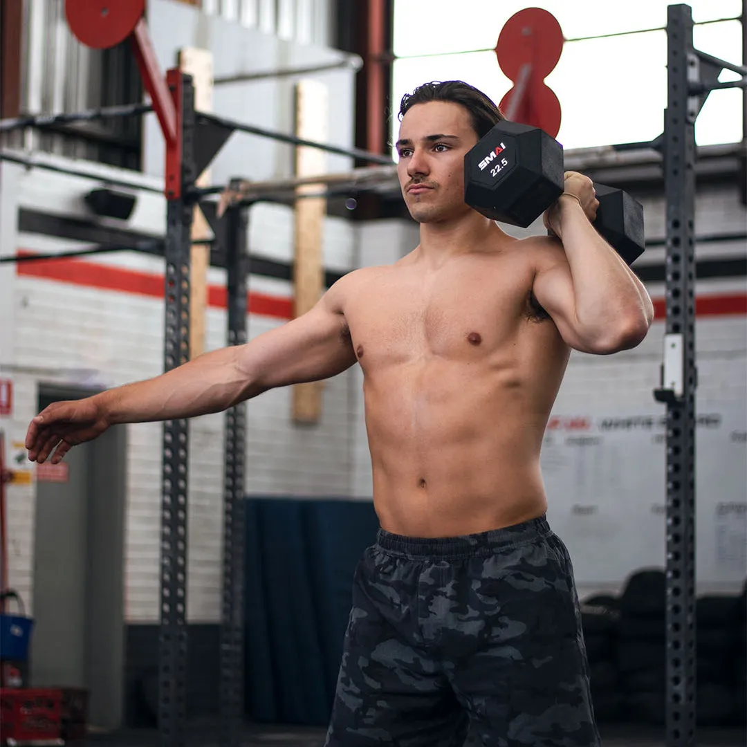 Rubber Hex Dumbbells - (Pair) Apex Smai