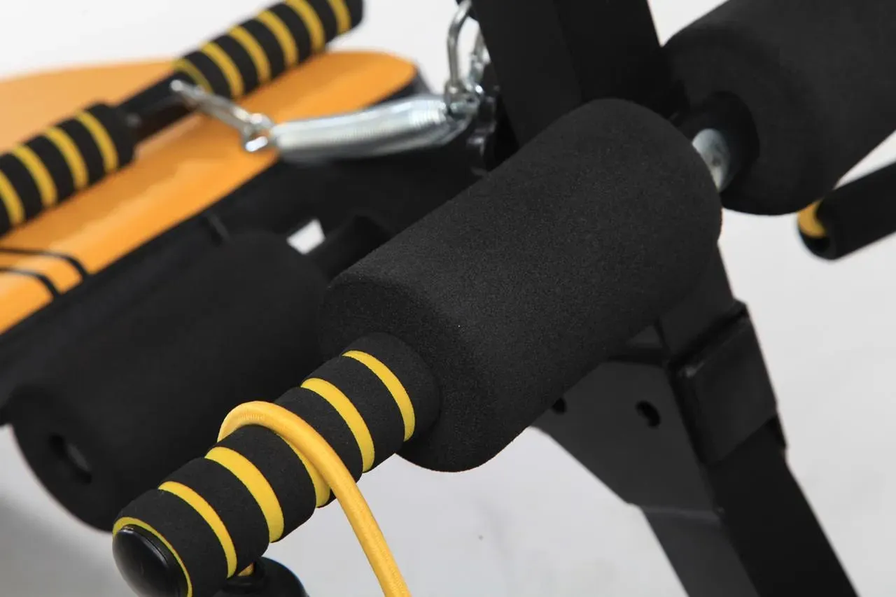 Sit up Bench Adjustable Decline Ab Crunch Board with Dumbbells Pull up Spring and Resistance Band-Bt-1831 Marshal Fitness