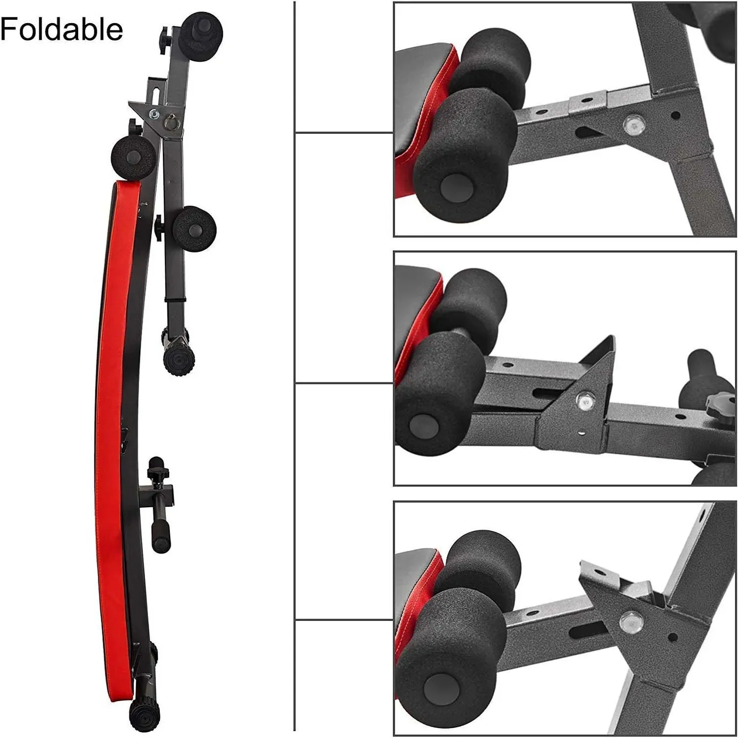 Sit Up Bench Gym Exercise Decline Adjustable Workout Bench Foldable Fitness Training Ab Crunch Newer Version Marshal Fitness